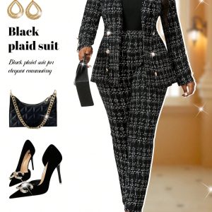 Autumn And Winter Elegant Black Knitted Lapel Button Long Sleeve Plus Size Fluffy Coats